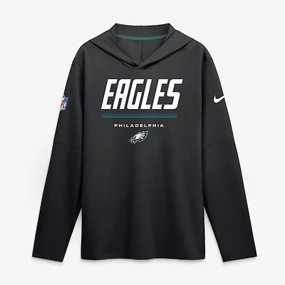 Men's Nike  Midnight Green Philadelphia Eagles Sideline Lightweight Long Sleeve Hooded Dri-FIT Top