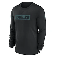 Men's Nike Black Philadelphia Eagles Sideline Player Performance Long Sleeve T-Shirt