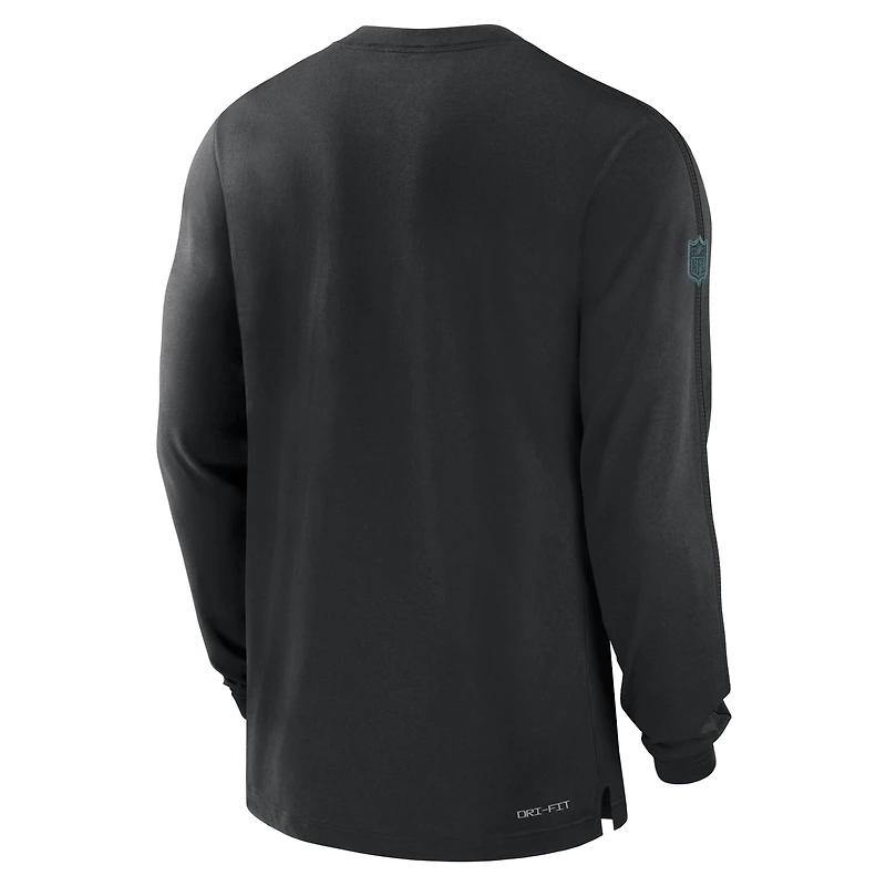 Men's Nike Black Philadelphia Eagles Sideline Player Performance Long Sleeve T-Shirt