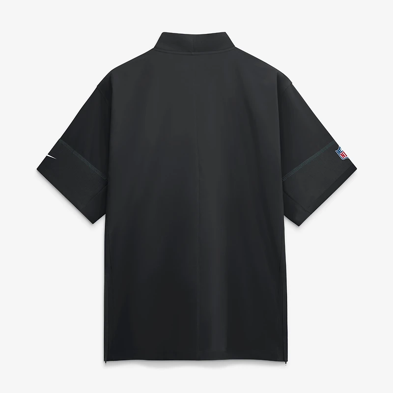 Men's Nike Black Philadelphia Eagles Sideline Short Sleeve Quarter-Zip Coaches Jacket