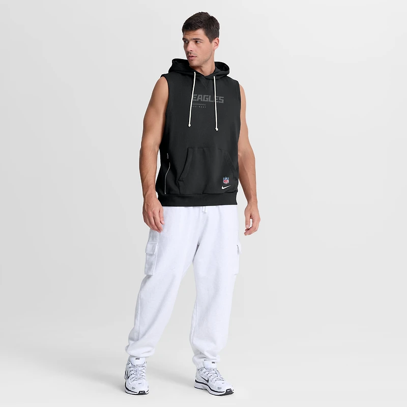 Men's Nike Black Philadelphia Eagles Sideline Standard Issue Dri-FIT Sleeveless Hoodie