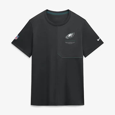 Men's Nike  Black Philadelphia Eagles Sideline UV Dri-FIT Coaches Shirt