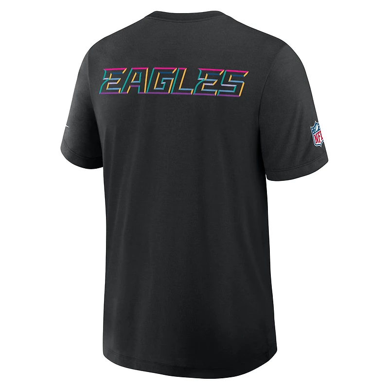 Men's Nike Black Philadelphia Eagles Tall 2025 NFL Crucial Catch Tri-Blend Dri-FIT T-Shirt