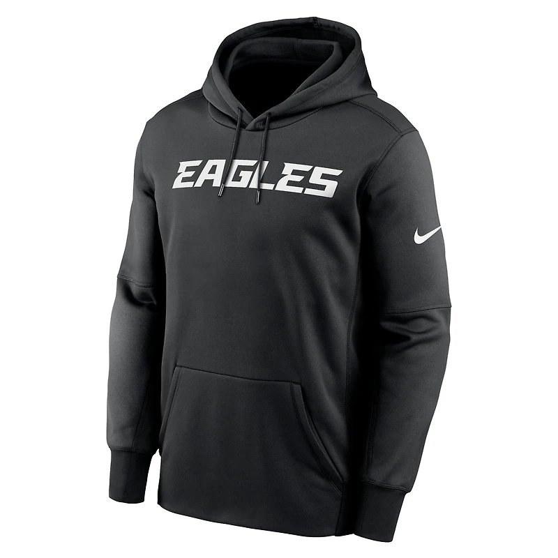 Men's Nike Black Philadelphia Eagles Wordmark Fleece Pullover Hoodie