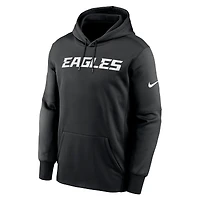 Men's Nike Black Philadelphia Eagles Wordmark Fleece Pullover Hoodie