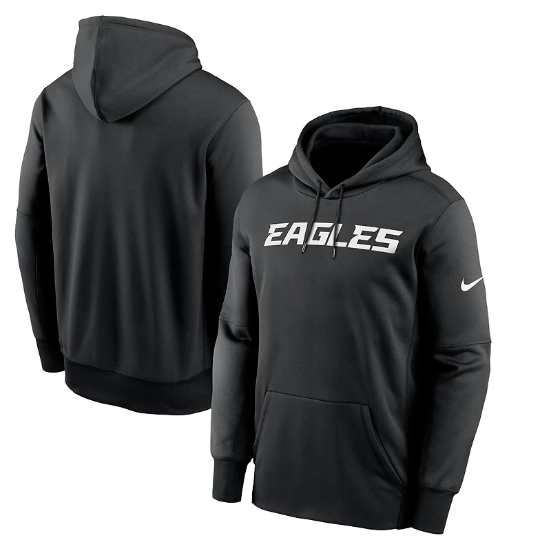 Men's Nike Black Philadelphia Eagles Wordmark Fleece Pullover Hoodie