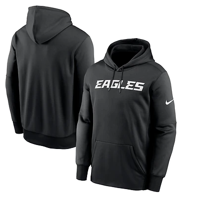 Men's Nike Black Philadelphia Eagles Wordmark Fleece Pullover Hoodie