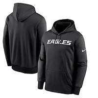 Men's Nike Black Philadelphia Eagles Wordmark Fleece Pullover Hoodie