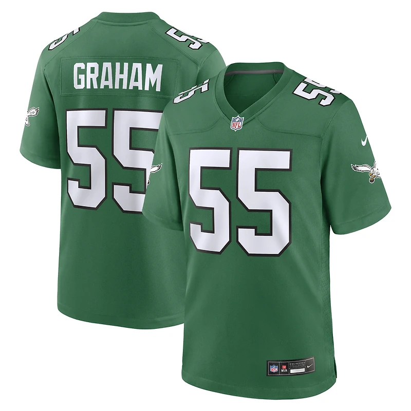 Maillot de jeu alternatif des Eagles Philadelphie Nike Brandon Graham Kelly pour homme, vert