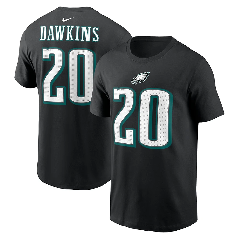 Men's Nike Brian Dawkins Black Philadelphia Eagles Retired Name & Number T-Shirt