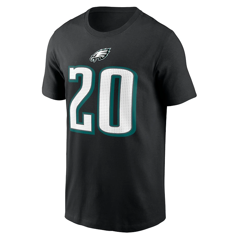T-shirt Nike pour homme Brian Dawkins noir des Eagles de Philadelphie, nom et numéro retirés