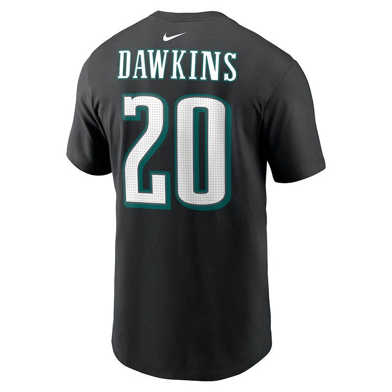 Men's Nike Brian Dawkins Black Philadelphia Eagles Retired Name & Number T-Shirt