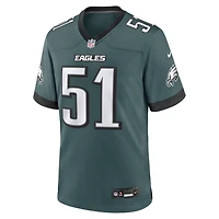 Maillot de match Nike Cam Jurgens vert nuit pour homme, Philadelphia Eagles