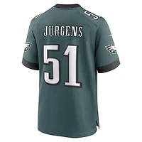 Maillot de match Nike Cam Jurgens vert nuit pour homme, Philadelphia Eagles