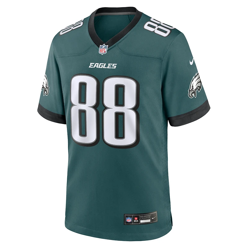 Maillot de match l'équipe Nike Dallas Goedert pour hommes, vert minuit, Philadelphia Eagles