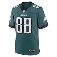 Maillot de match l'équipe Nike Dallas Goedert pour hommes, vert minuit, Philadelphia Eagles