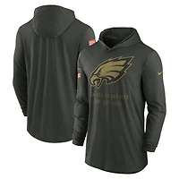 Men's Nike Forest Green Philadelphia Eagles 2025 Salute to Service Sideline Dri-FIT Hoodie T-Shirt