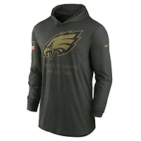 Men's Nike Forest Green Philadelphia Eagles 2025 Salute to Service Sideline Dri-FIT Hoodie T-Shirt