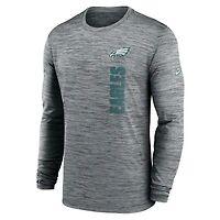 Men's Nike Gray Philadelphia Eagles Sideline Velocity Dri-FIT Long Sleeve T-Shirt