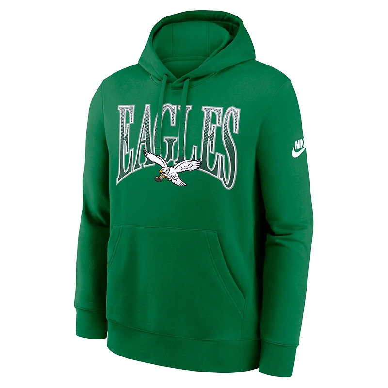 Men's Nike Green Philadelphia Eagles Full Blitz Club Fleece Pullover Hoodie
