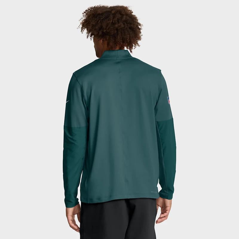 Men's Nike Green Philadelphia Eagles Sideline Dri-FIT Half-Zip Pullover