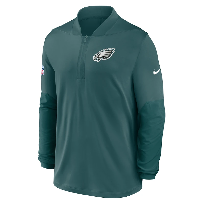 Men's Nike Green Philadelphia Eagles Sideline Dri-FIT Half-Zip Pullover