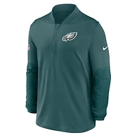 Men's Nike Green Philadelphia Eagles Sideline Dri-FIT Half-Zip Pullover