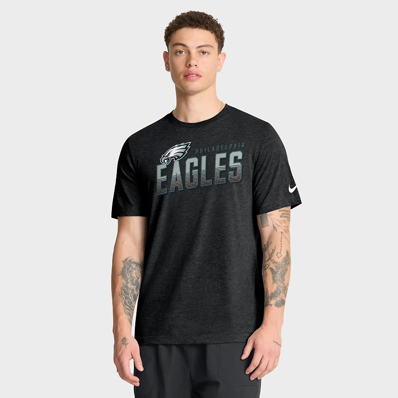 T-shirt Nike Heather Black Philadelphia Eagles Believe The Game pour homme
