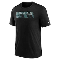 Men's Nike Heather Black Philadelphia Eagles Long Pass Tri-Blend T-Shirt