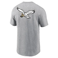 Men's Nike Heather Gray Philadelphia Eagles Rewind Front and Back Hit Essential T-Shirt