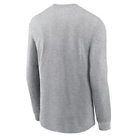 Men's Nike  Heather Gray Philadelphia Eagles Super Bowl LIX NOLA Inspired Long Sleeve T-Shirt