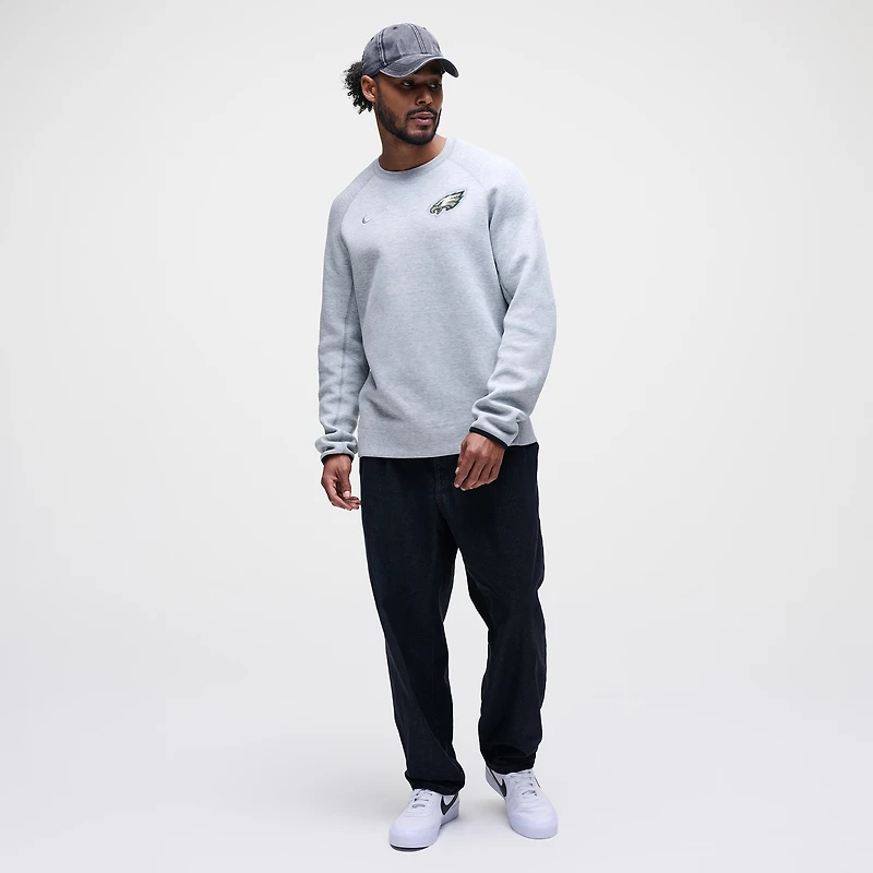 Men's Nike Heather Gray Philadelphia Eagles Tech Fleece Raglan Sweatshirt