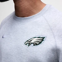 Men's Nike Heather Gray Philadelphia Eagles Tech Fleece Raglan Sweatshirt