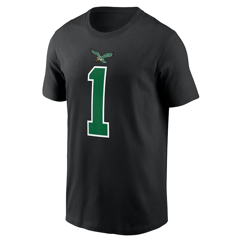 Men's Nike Jalen Hurts Black Philadelphia Eagles Carbon Name & Number T-Shirt