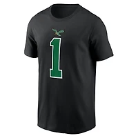 Men's Nike Jalen Hurts Black Philadelphia Eagles Carbon Name & Number T-Shirt