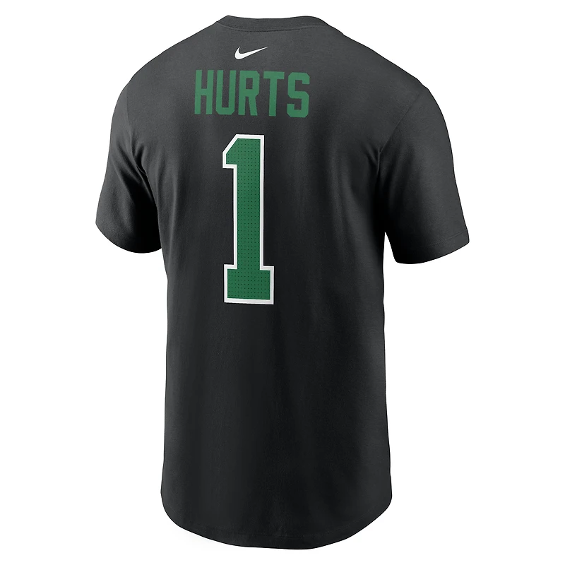 Men's Nike Jalen Hurts Black Philadelphia Eagles Carbon Name & Number T-Shirt