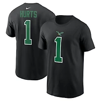 Men's Nike Jalen Hurts Black Philadelphia Eagles Player Name & Number T-Shirt