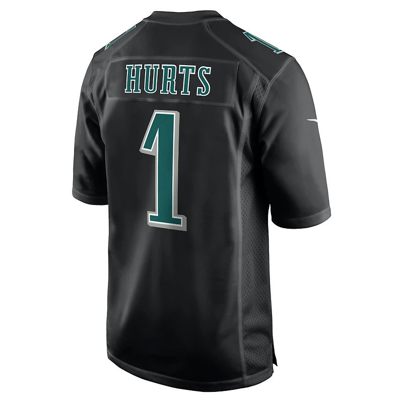Men's Nike Jalen Hurts Carbon Black Philadelphia Eagles Super Bowl LIX Fashion Game Player Jersey