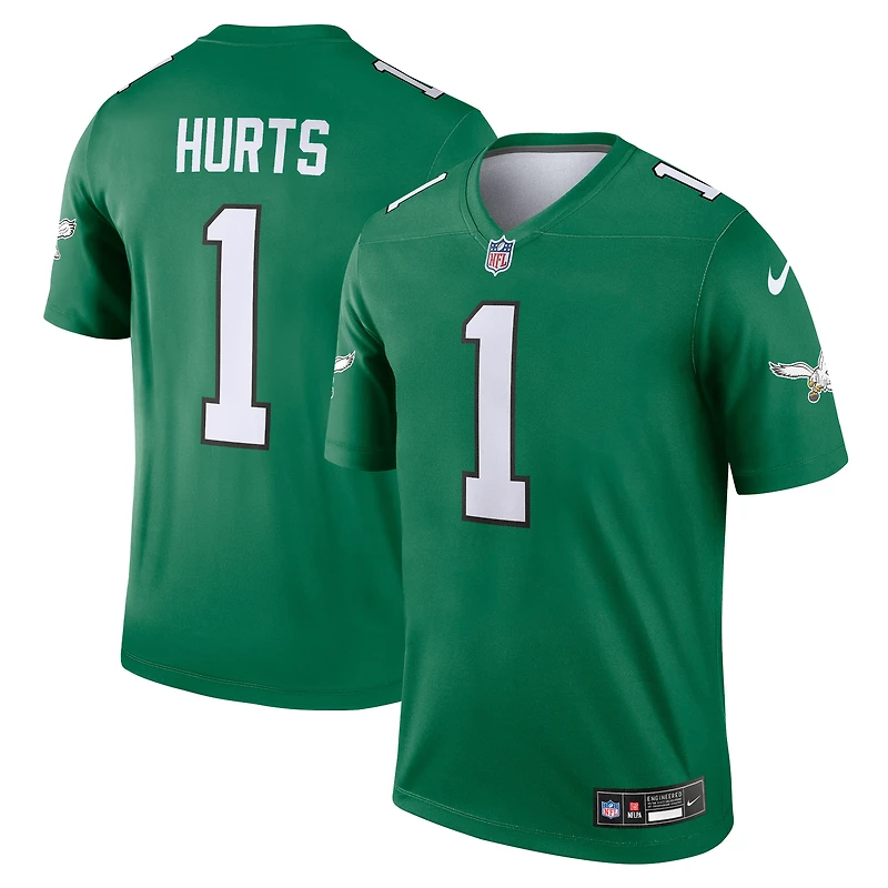 Haut Nike Jalen Hurts Kelly Green pour homme, joueur légendaire des Philadelphia Eagles