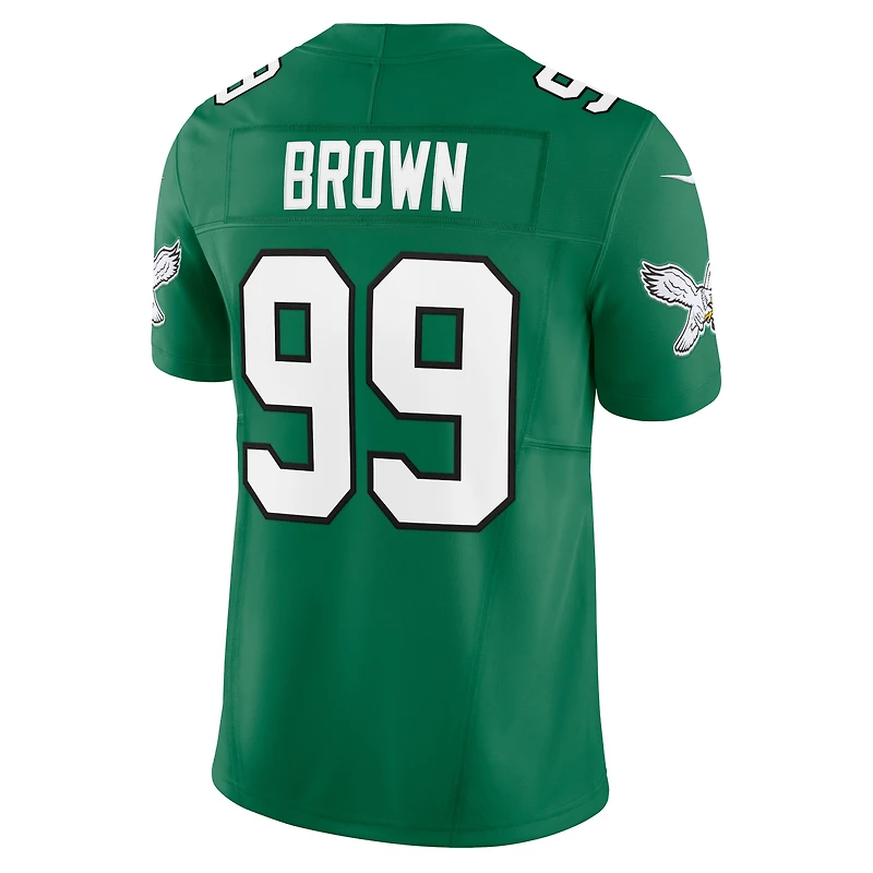 Nike Jerome Brown Kelly Green pour hommes Philadelphia Eagles Alternate Vapor F.U.S.E. Maillot limité
