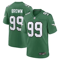 Maillot Nike pour homme, joueur retraité des Philadelphia Eagles, Jerome Brown, vert Kelly, match alternatif