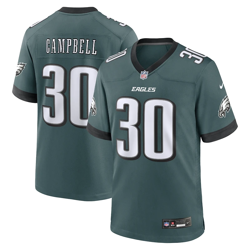 Men's Nike Jihaad Campbell Green Philadelphia Eagles Game Player Jersey