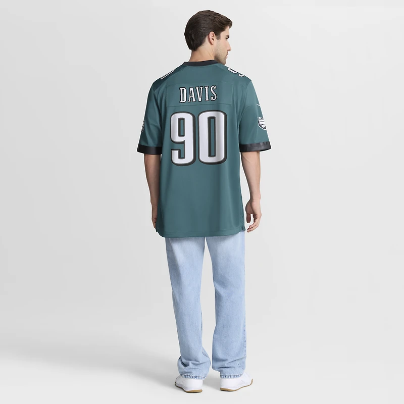 Men's Nike Jordan Davis Midnight Green Philadelphia Eagles Team Game Jersey