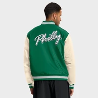 Men's Nike Kelly Green/Cream Philadelphia Eagles Rewind Legacy Full-Snap Bomber Jacket