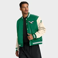 Men's Nike Kelly Green/Cream Philadelphia Eagles Rewind Legacy Full-Snap Bomber Jacket