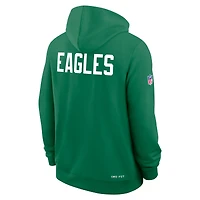 Sweat à capuche Nike Kelly Green Philadelphia Eagles 2025 Sideline Standard Issue Alt Pack Dri-FIT pour homme