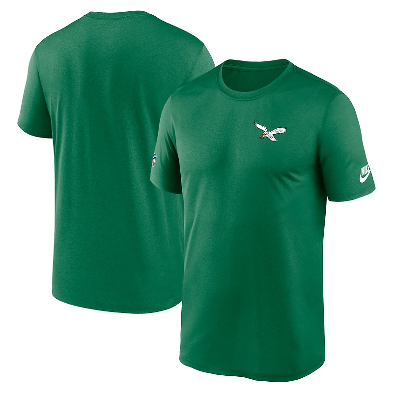 T-shirt Nike Kelly Green Philadelphia Eagles Alt Legend Small Logo Dri-FIT pour homme