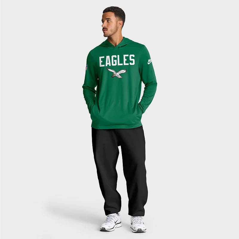 Men's Nike Kelly Green Philadelphia Eagles Big & Tall Alt Pack Dri-FIT Long Sleeve Hoodie T-Shirt