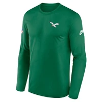 Men's Nike Kelly Green Philadelphia Eagles Legend Small Logo Dri-FIT Long Sleeve T-Shirt