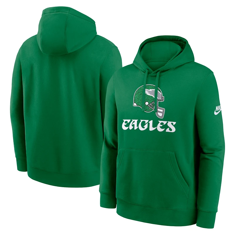 Men's Nike Kelly Green Philadelphia Eagles Rewind Club Pullover Hoodie